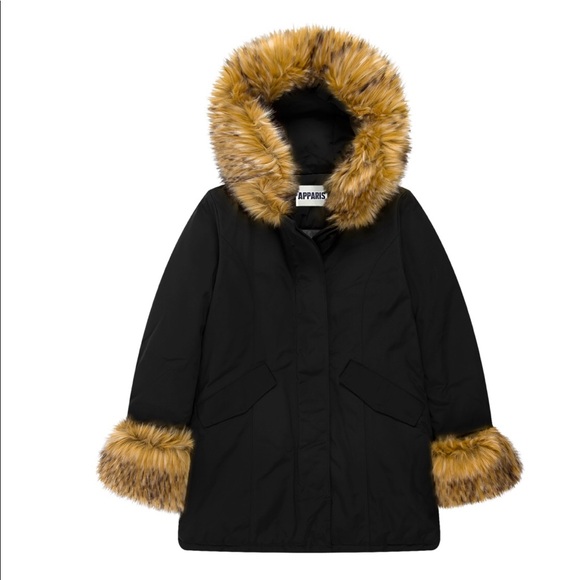 Apparis Jackets & Blazers - Apparis faux fur coat- Black size L- brand new